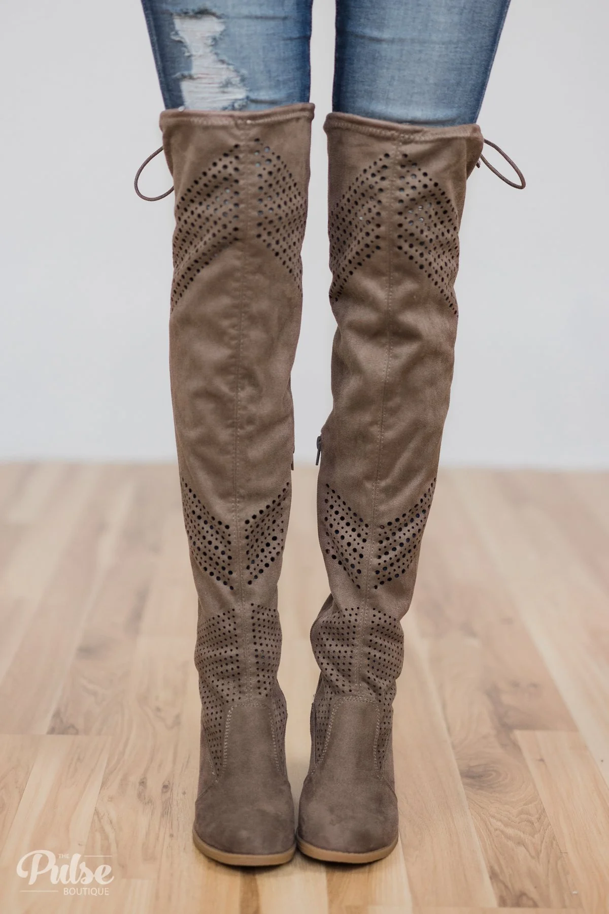 Not Rated Loly Knee-High Boots- Taupe