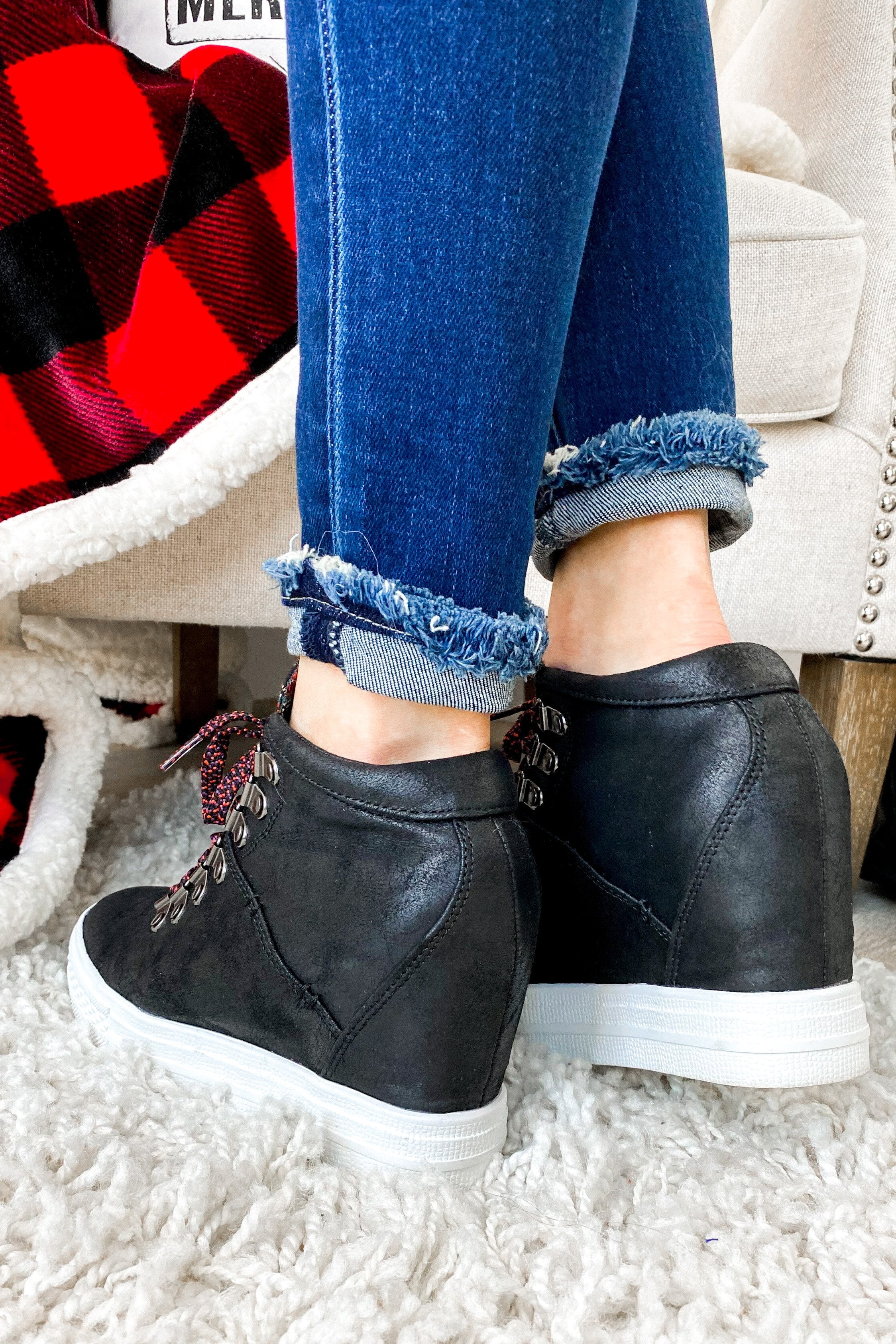 Not Rated Tibi Wedge Sneakers- Black - Image 2