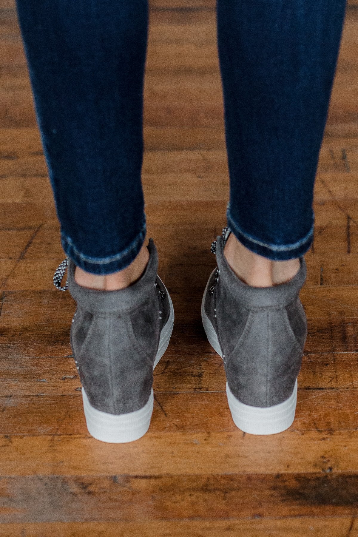 Not Rated Tibi Wedge Sneakers- Grey - Image 4