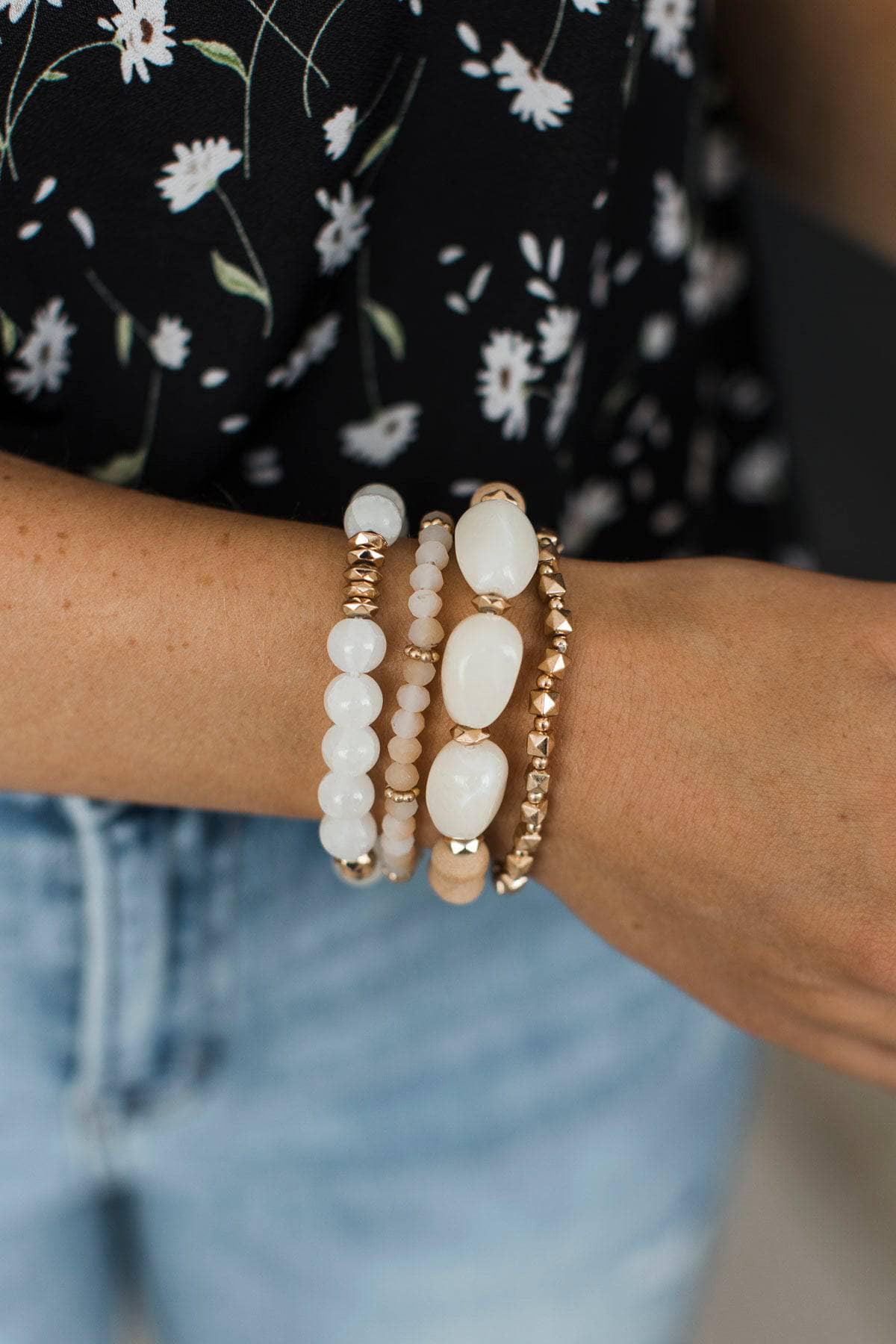 Notable Style Beaded Bracelet Set- Natural - Image 2