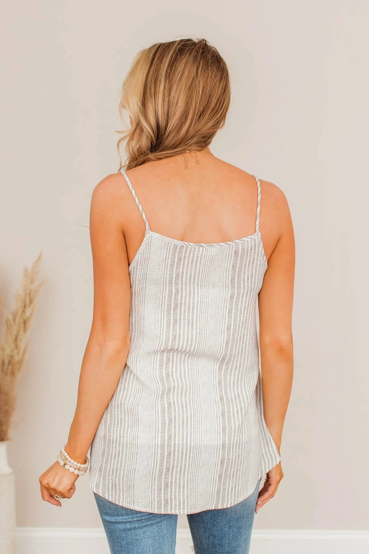 Nothing Better Than Me Striped Tank- Taupe - Image 6