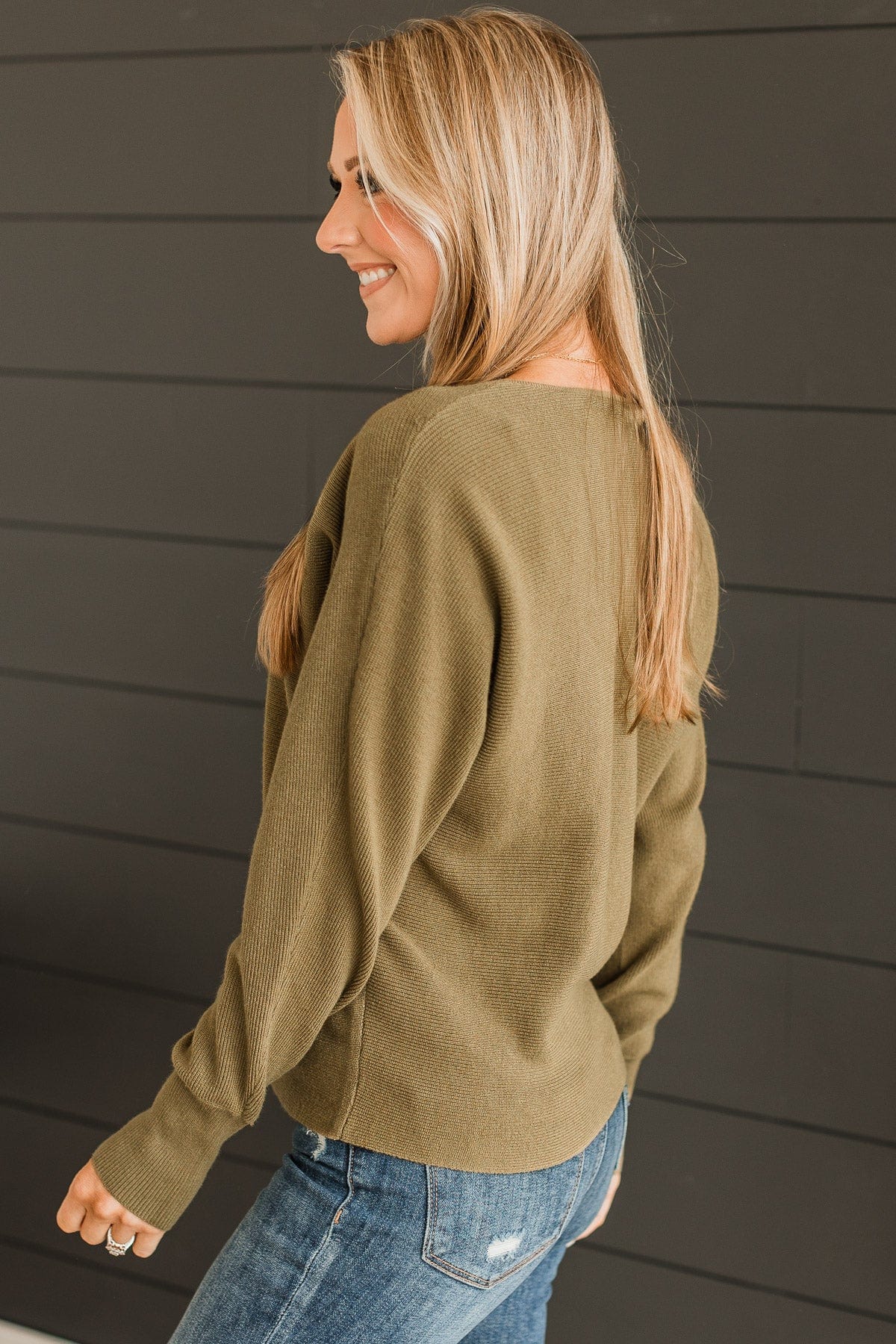 Nothing Compares Knit Sweater- Olive - Image 2