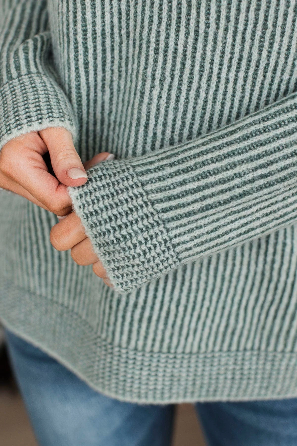 Nothing Sweeter Knit Sweater- Olive - Image 2