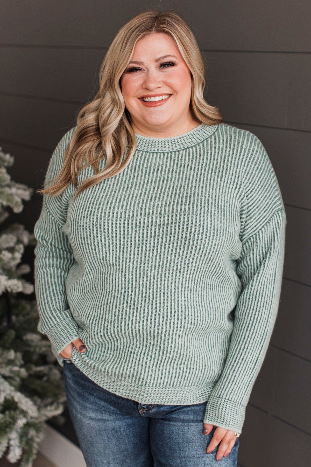 Nothing Sweeter Knit Sweater- Olive - Image 3