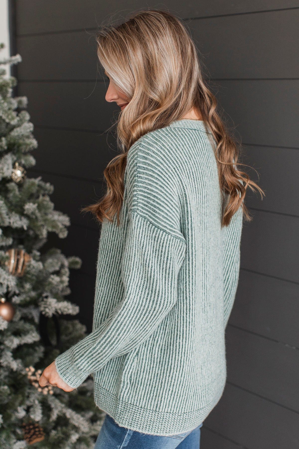 Nothing Sweeter Knit Sweater- Olive - Image 6