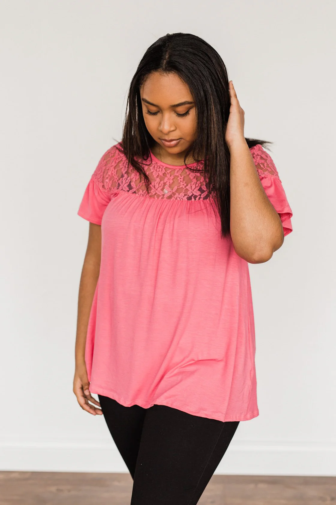 Now & Forever Yours Lace Top- Bubblegum Pink - Image 5