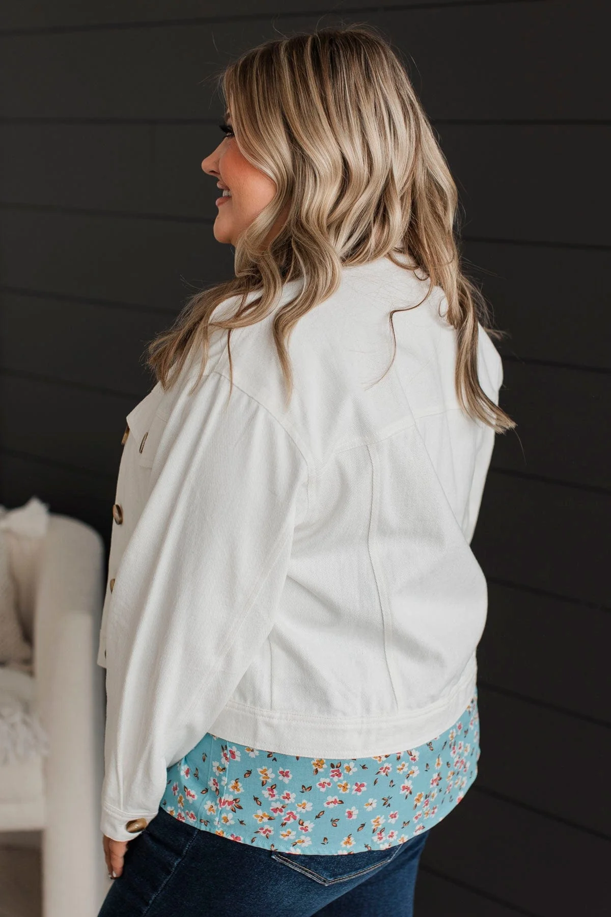 Now Is The Time Denim Jacket- Ivory - Image 5