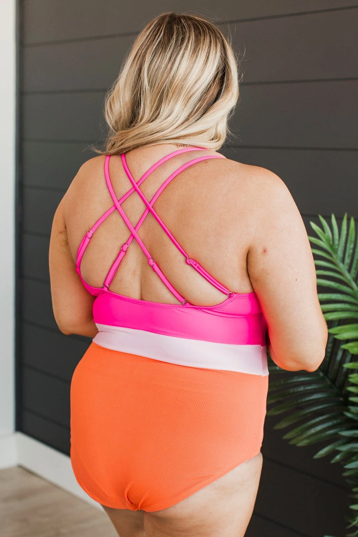 Ocean Outings One-Piece Swimsuit- Hot Pink & Orange - Image 7