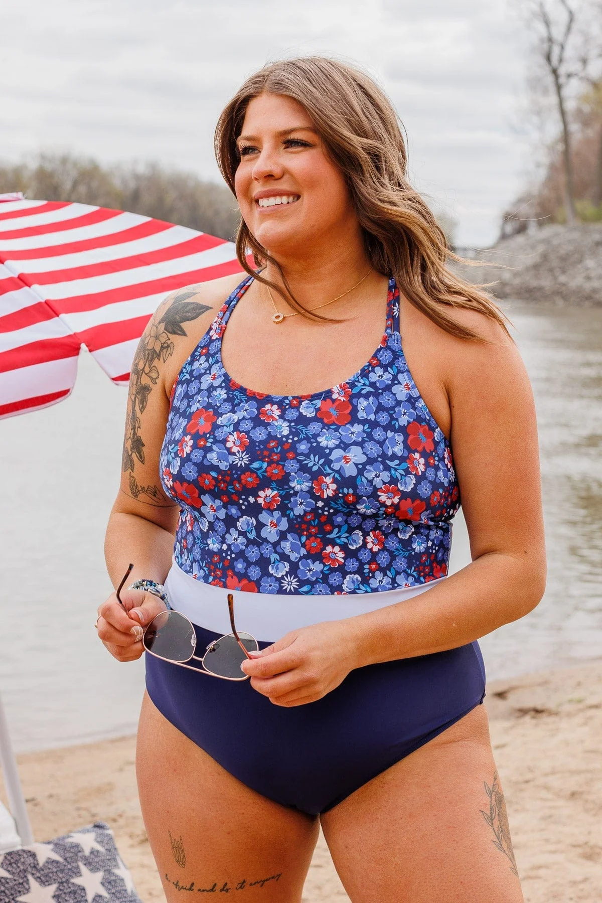 Ocean Outings One-Piece Swimsuit- Navy Floral - Image 6