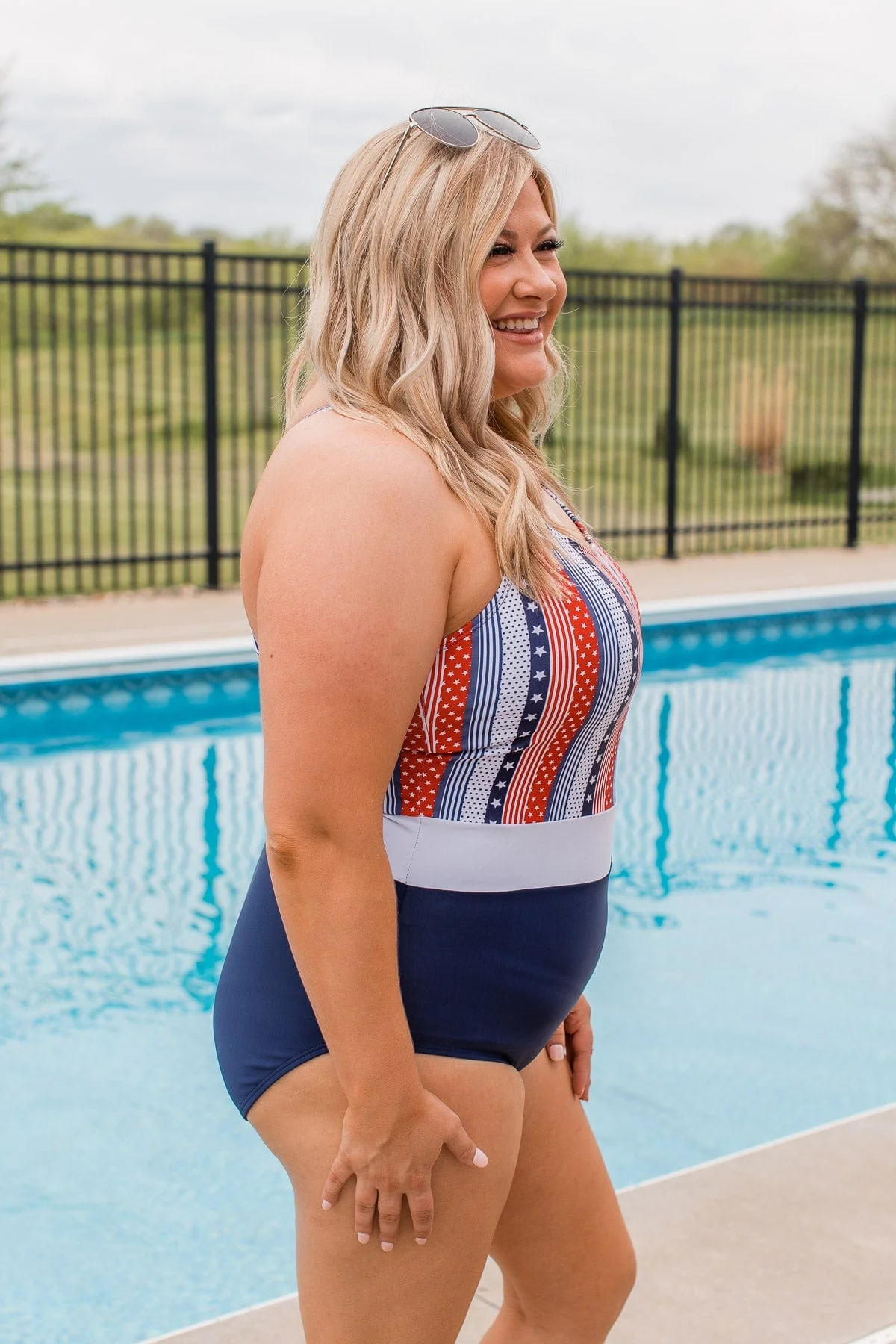 Ocean Outings One-Piece Swimsuit- Navy Stripes - Image 10