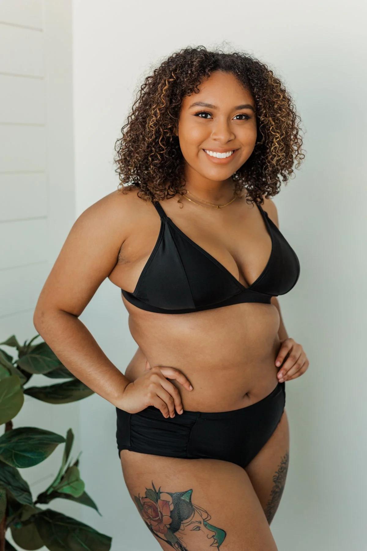 Off To An Oasis High-Rise Swim Bottoms- Black - Image 4