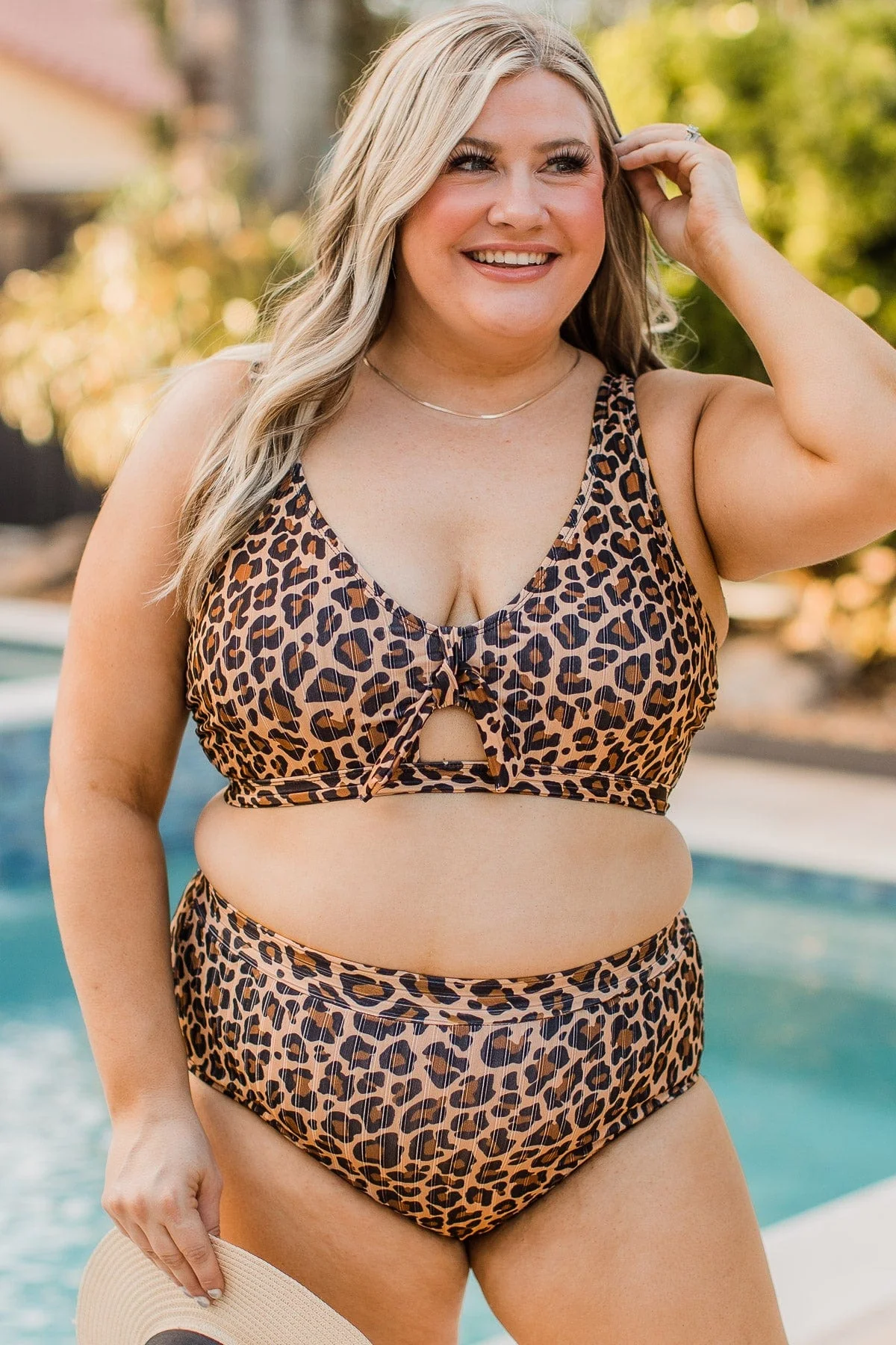 Off To The Ocean Triangle Bikini Top- Leopard - Image 3