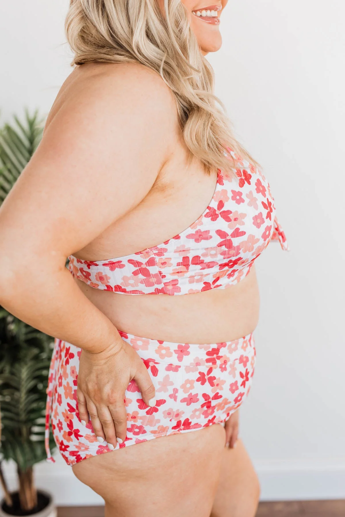 Off To The Ocean Triangle Bikini Top- Peach & Coral - Image 11
