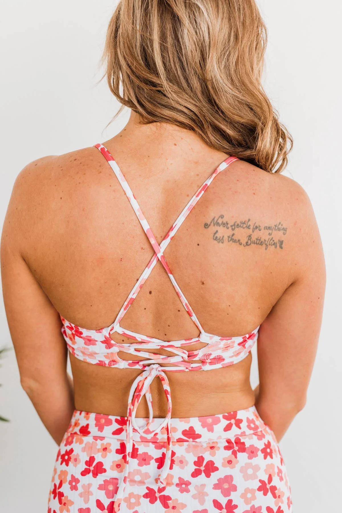 Off To The Ocean Triangle Bikini Top- Peach & Coral - Image 12