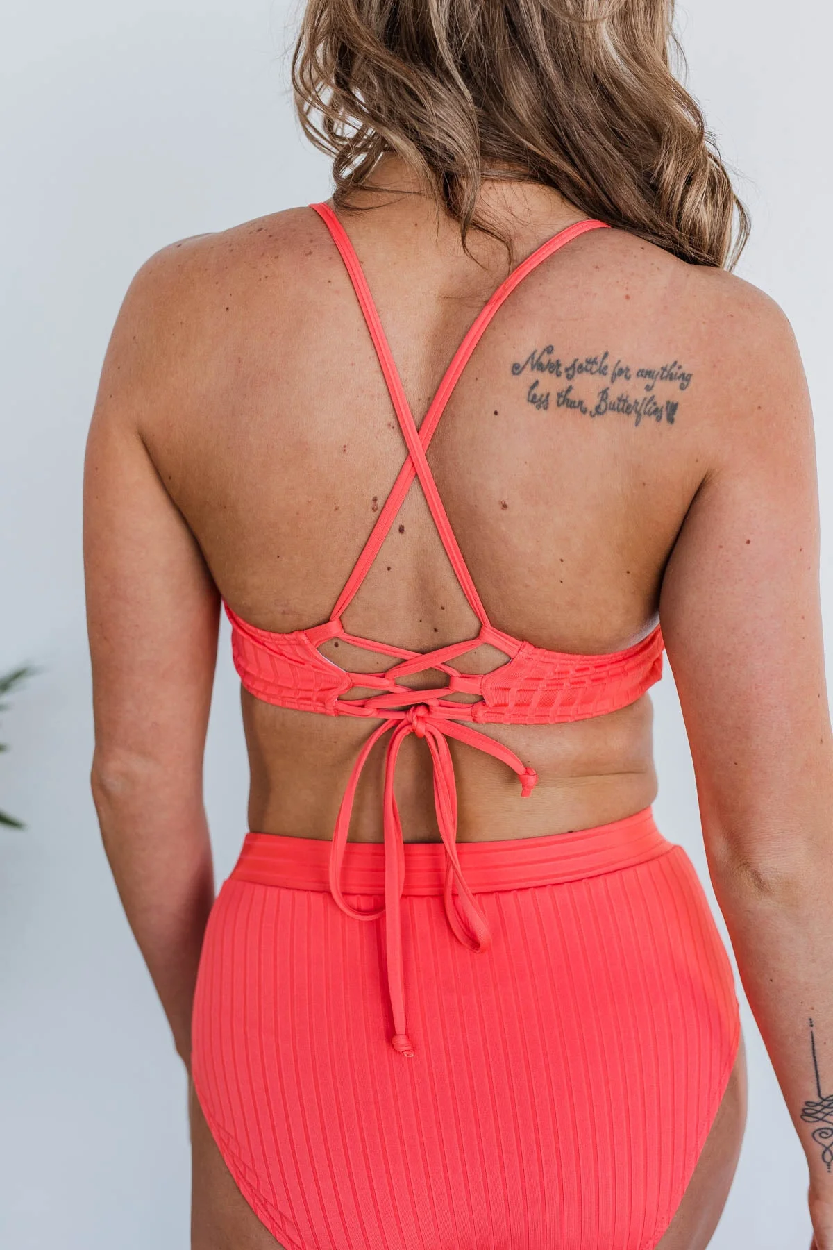 Off To The Ocean Triangle Bikini Top- Tomato - Image 12