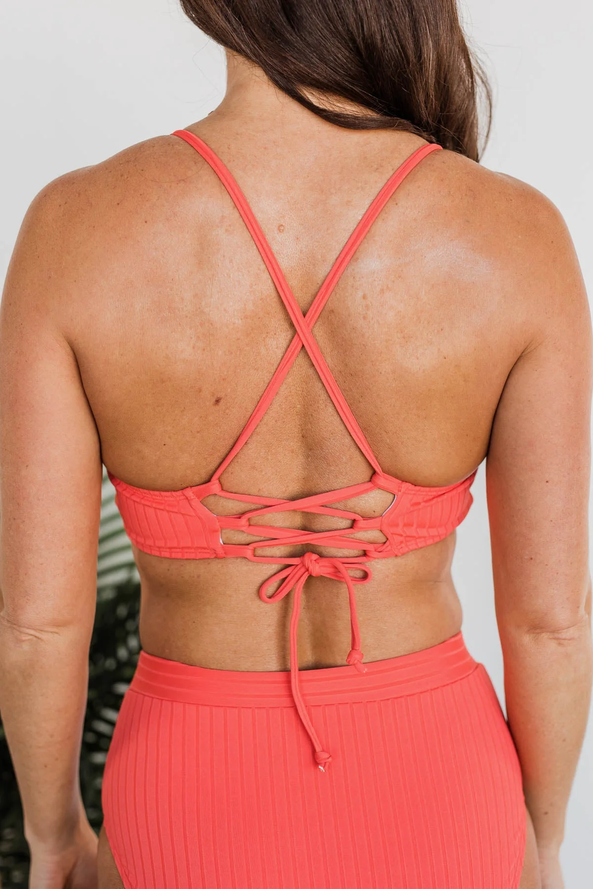Off To The Ocean Triangle Bikini Top- Tomato - Image 13