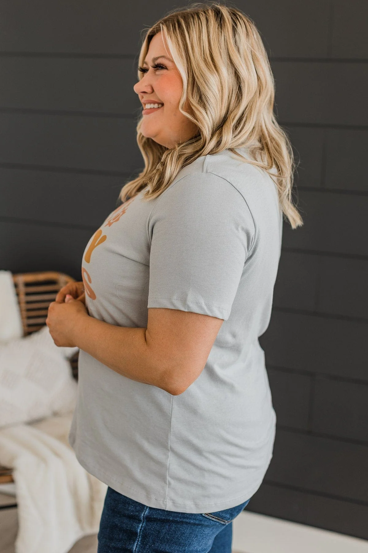 "Oh Sunny Days" Graphic Tee- Grey - Image 5