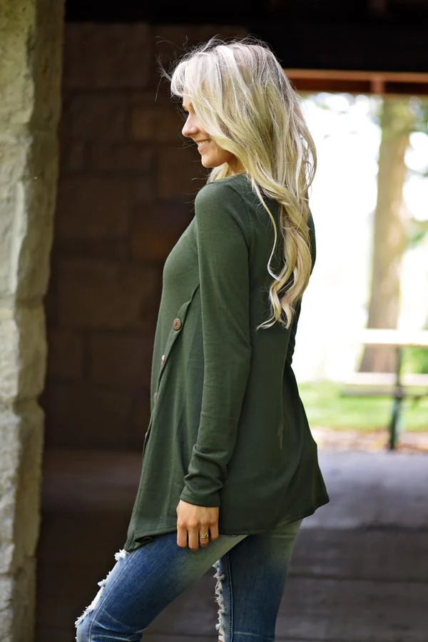 Olive Button Down Top - Image 6