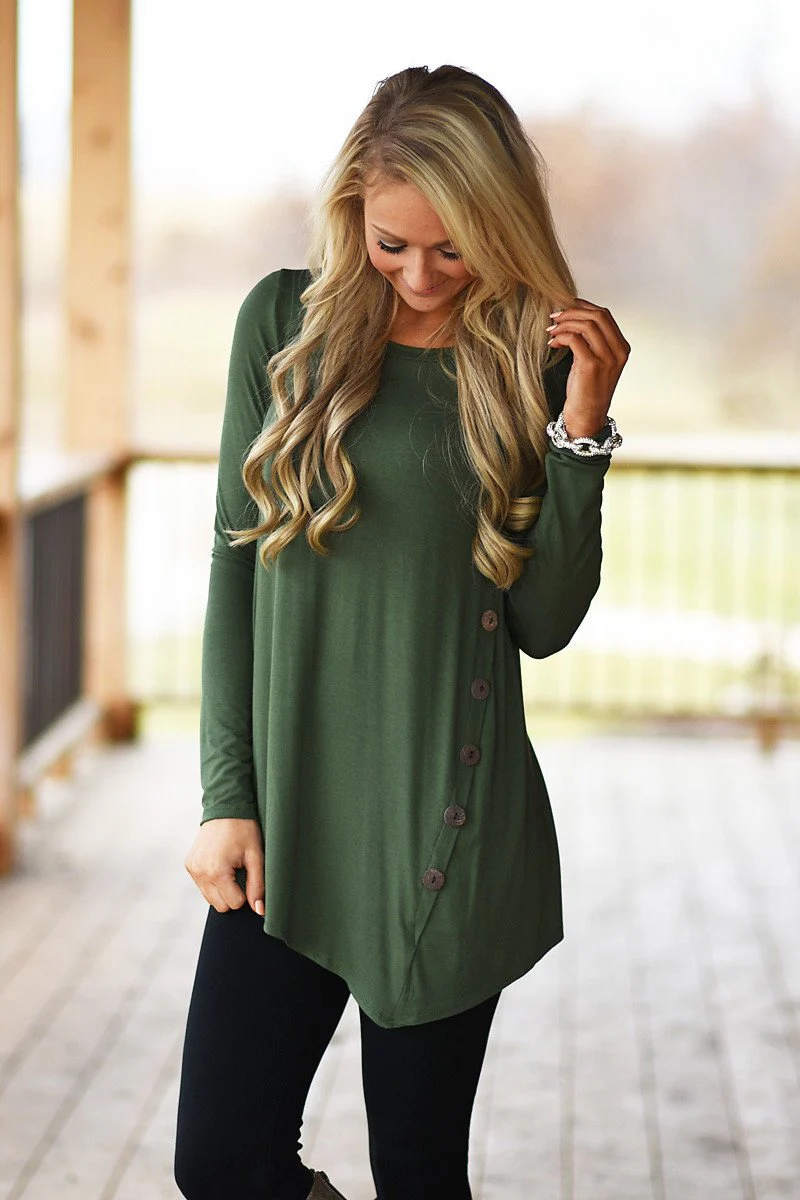 Olive Button Top - Image 5