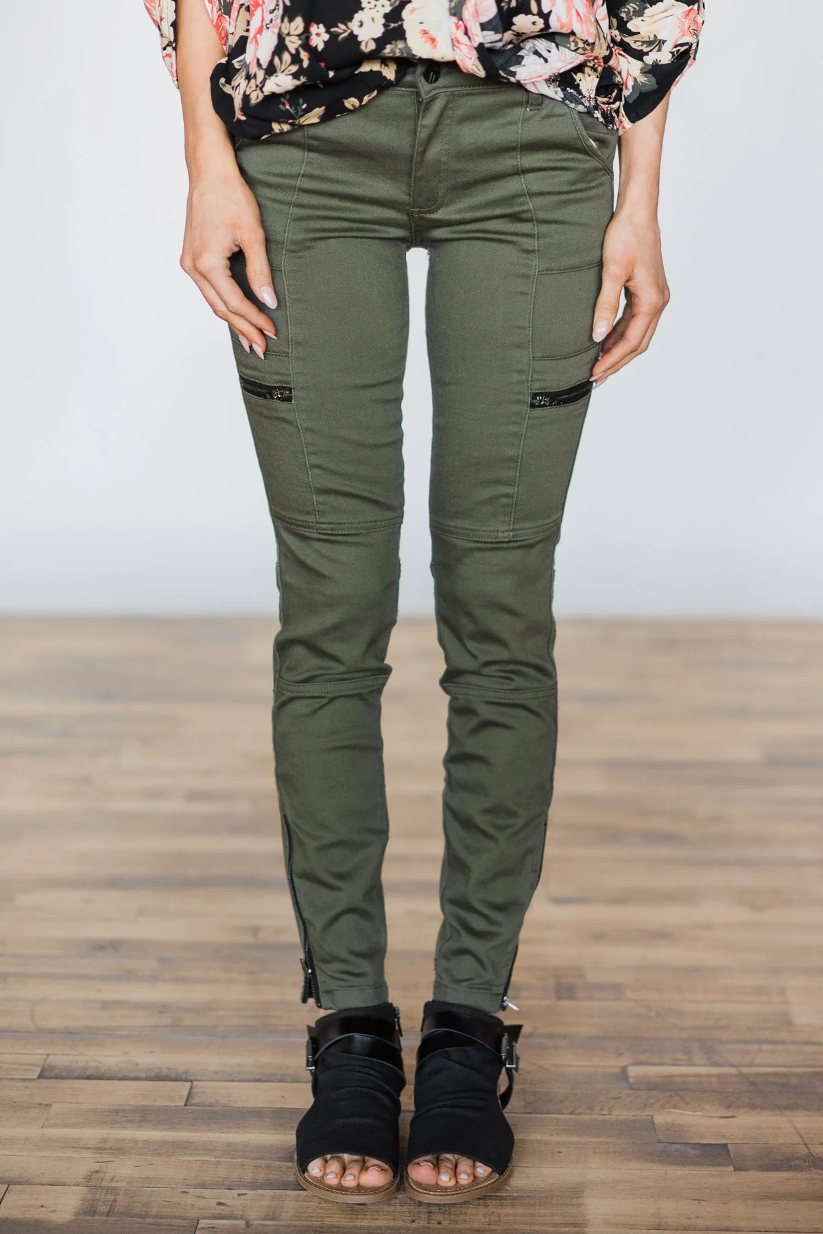 Olive Moto Pants - Image 2