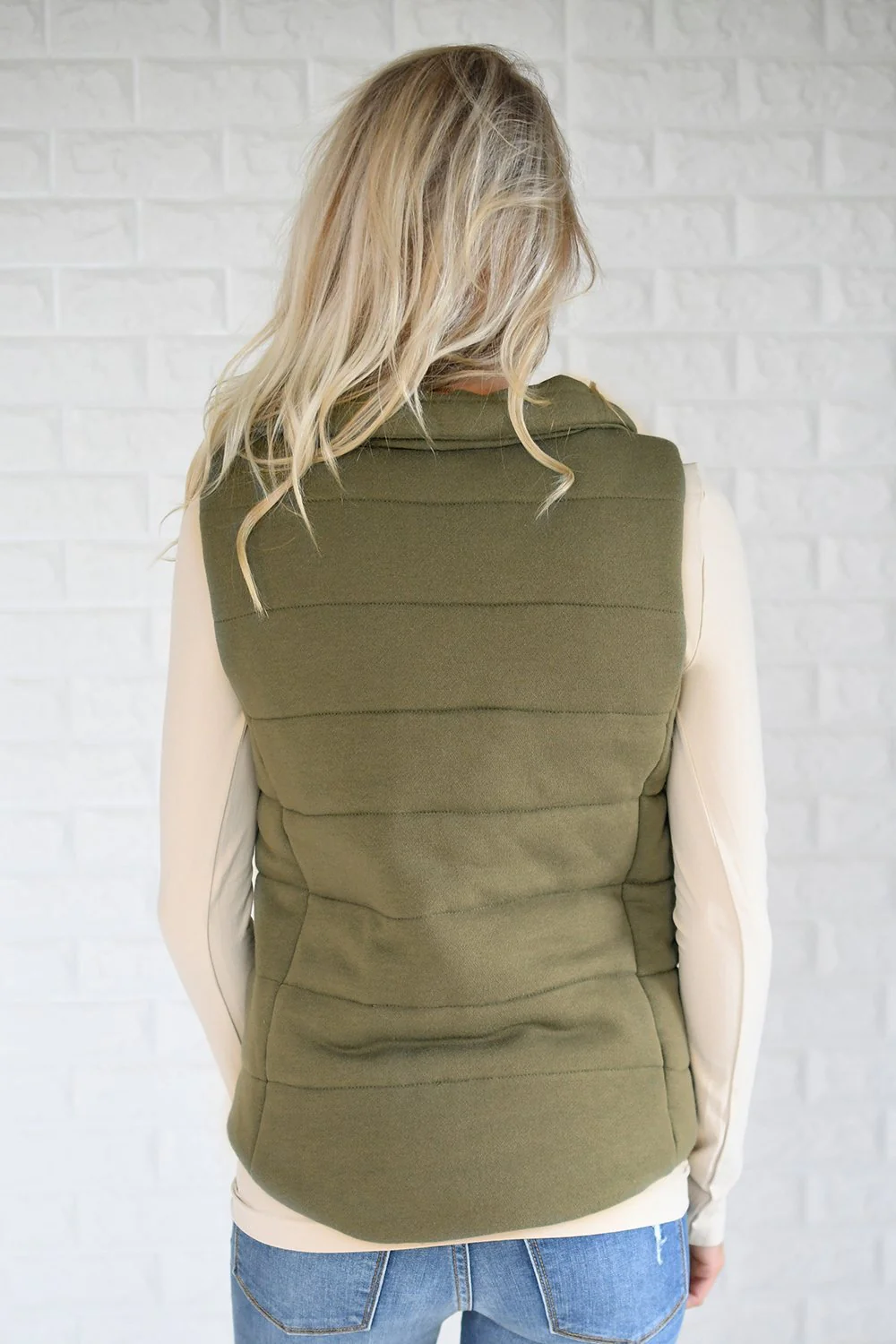 Olive Puffer Vest - Image 8