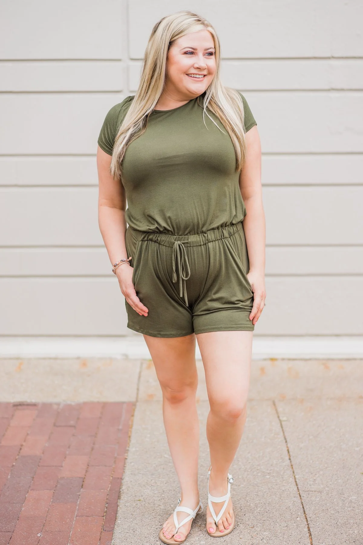 Olive Tie Romper - Image 3
