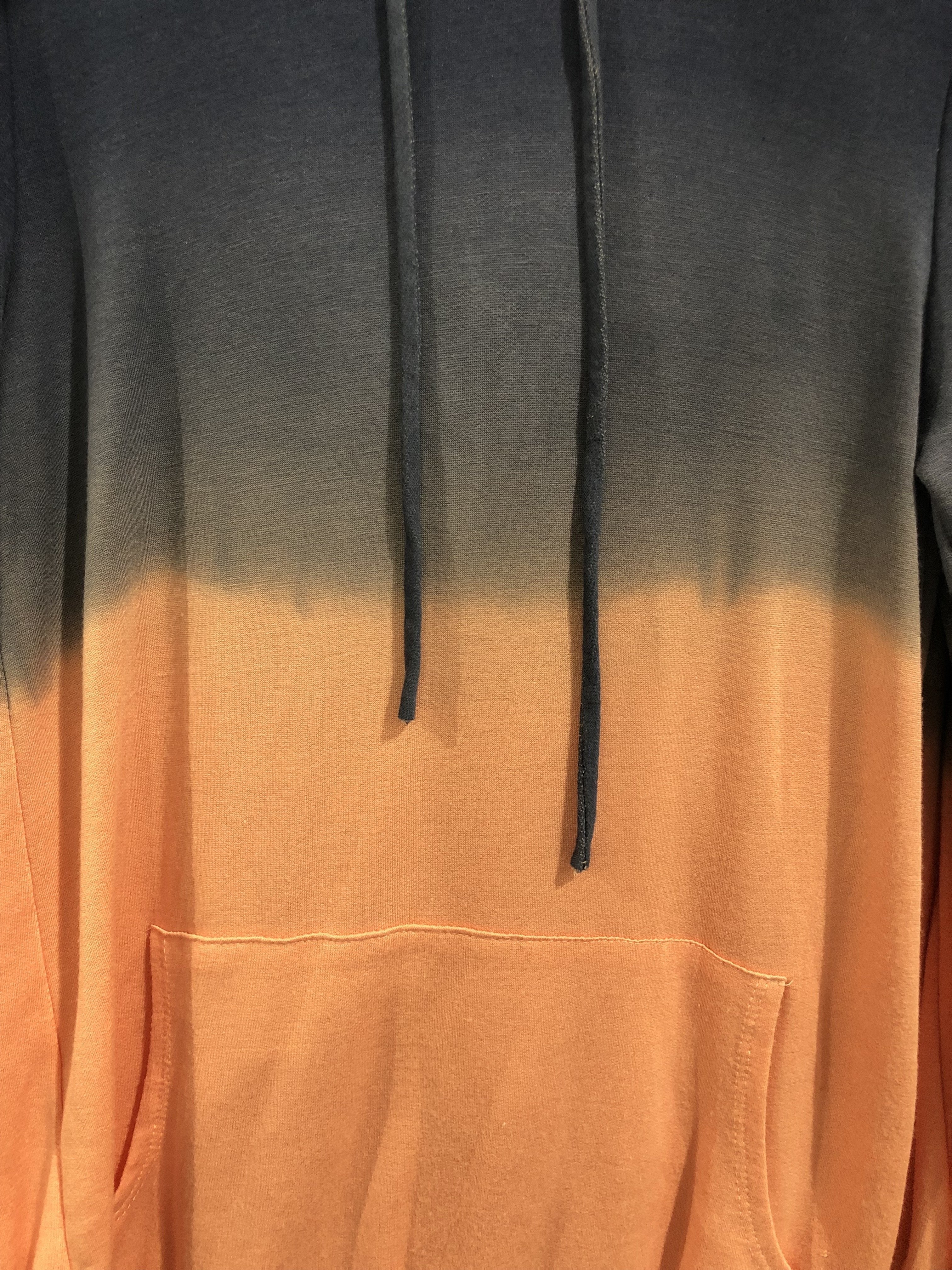 Long Sleeve Ombré Hoodie- Navy & Peach - Image 21