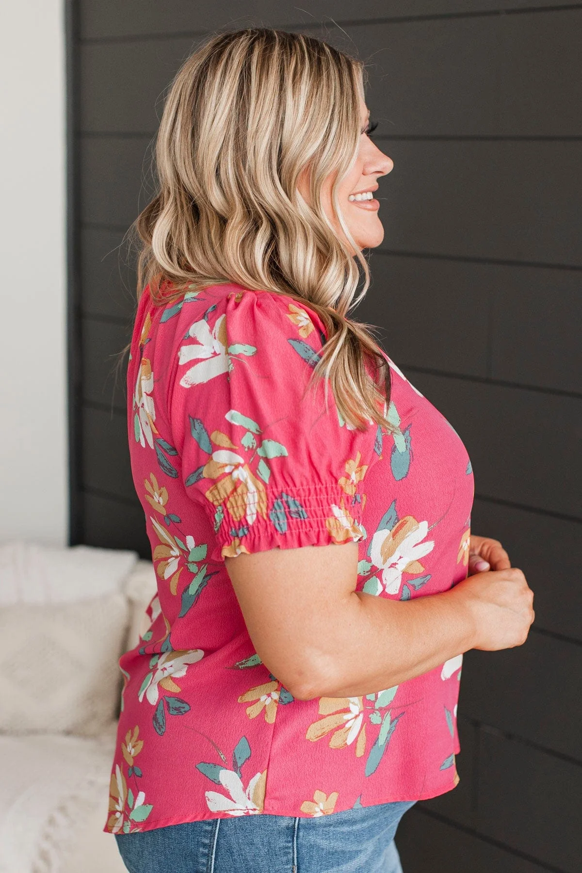 On My Agenda Floral Blouse- Coral - Image 6