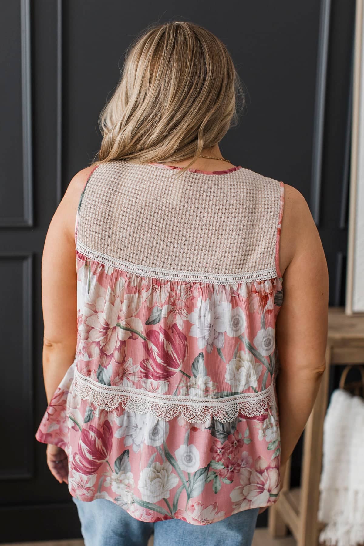 On My Terms Floral Babydoll Tank Top- Pink - Image 7