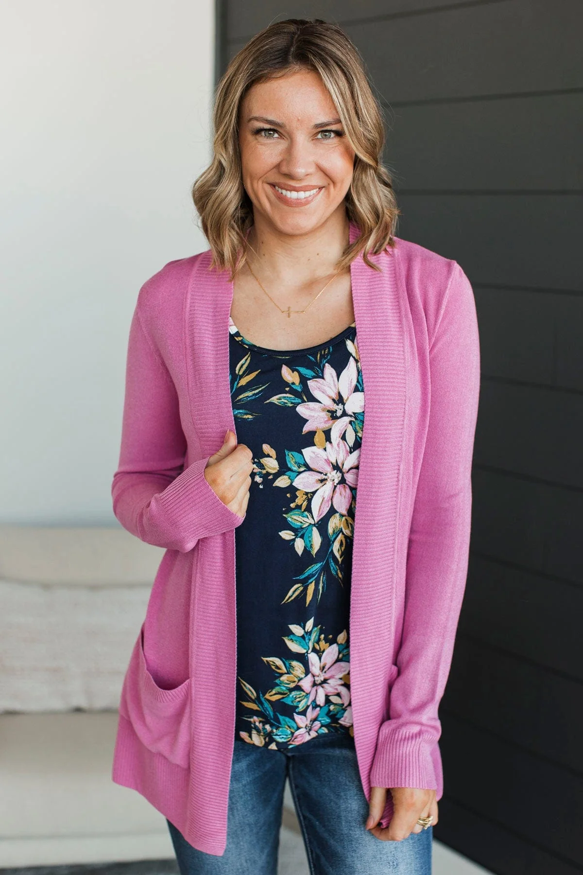 On The Agenda Knit Cardigan- Orchid - Image 5