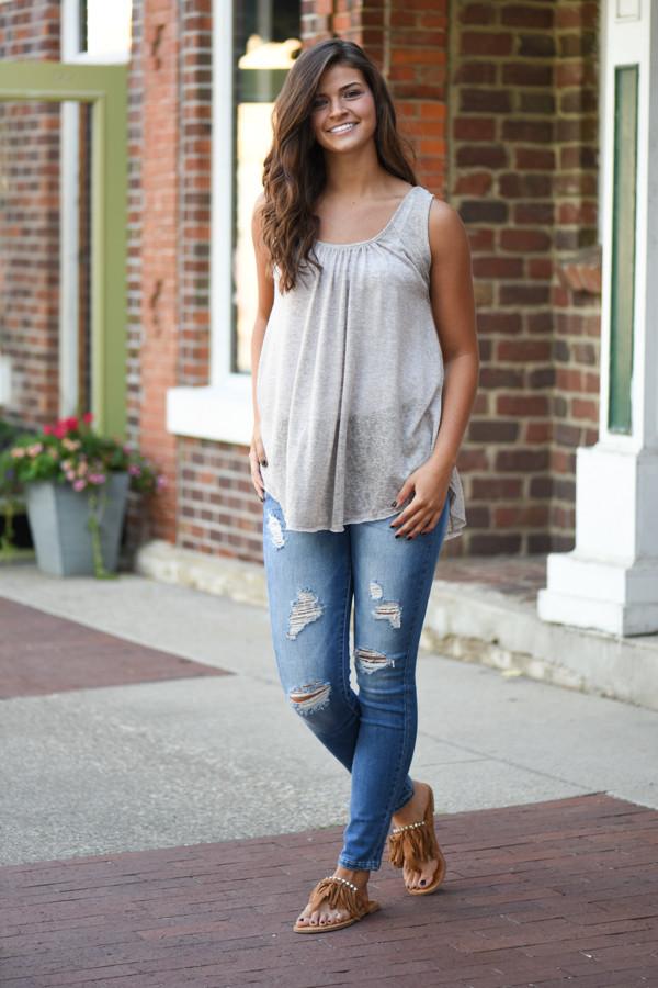 On the Run Tank Top - Mocha - Image 2
