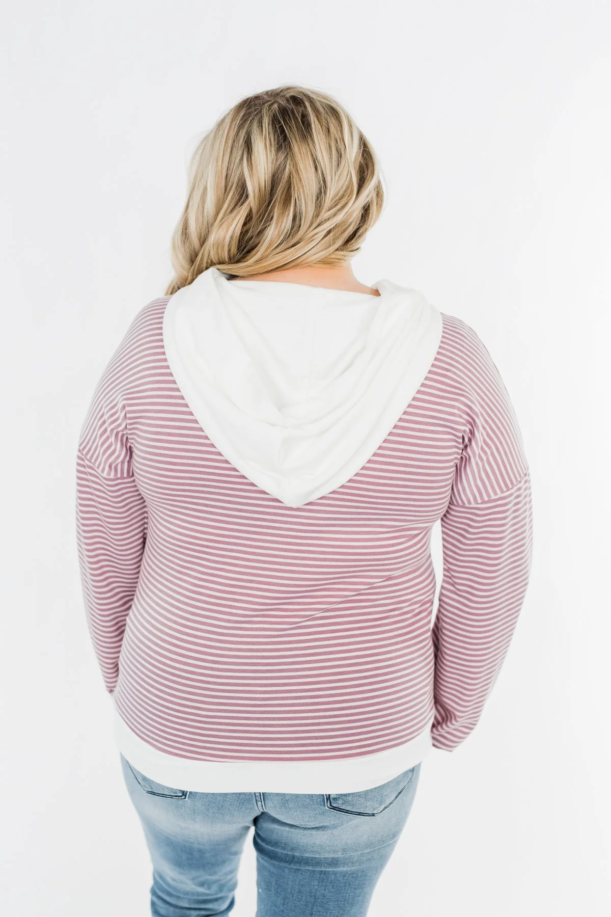 On Your Journey Striped Hoodie- Deep Lavender - Image 10