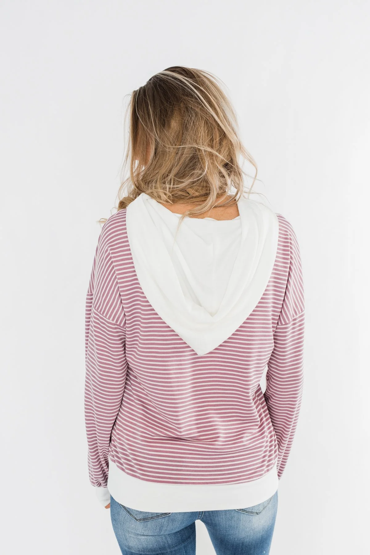 On Your Journey Striped Hoodie- Deep Lavender - Image 9