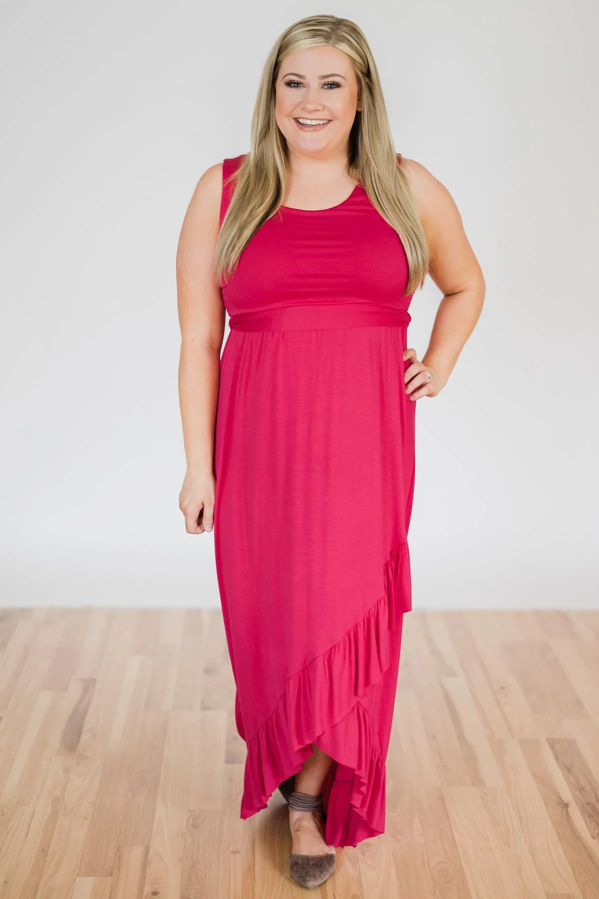 One I Need Hi-Lo Dress- Fuchsia - Image 6