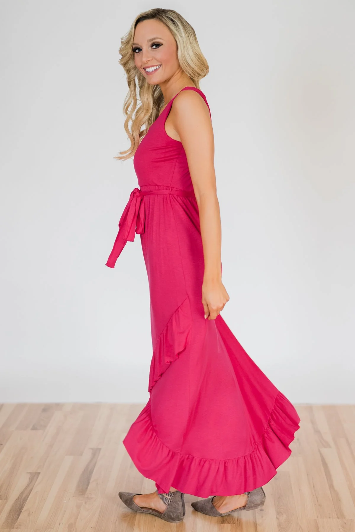 One I Need Hi-Lo Dress- Fuchsia - Image 7