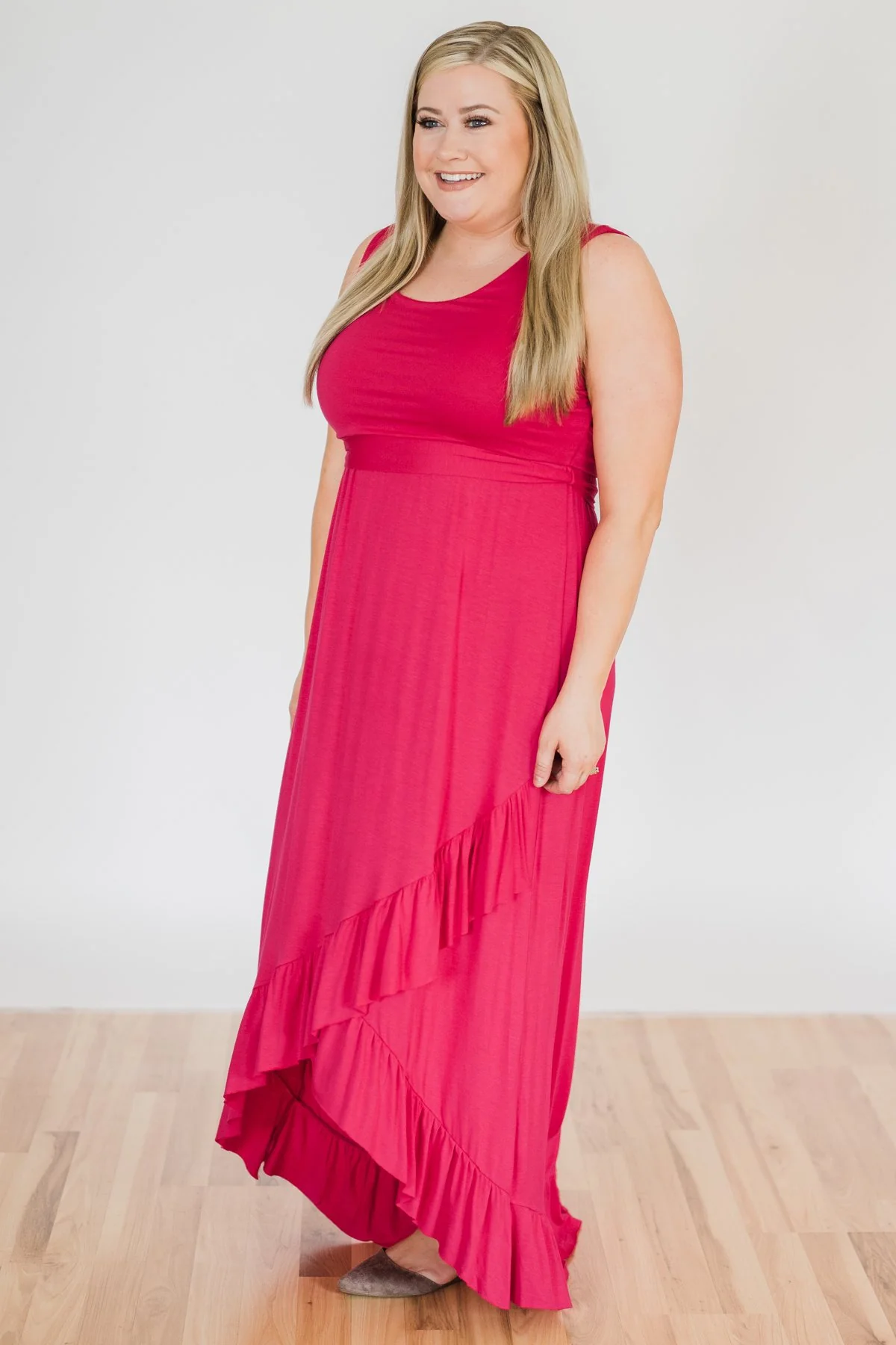 One I Need Hi-Lo Dress- Fuchsia - Image 8