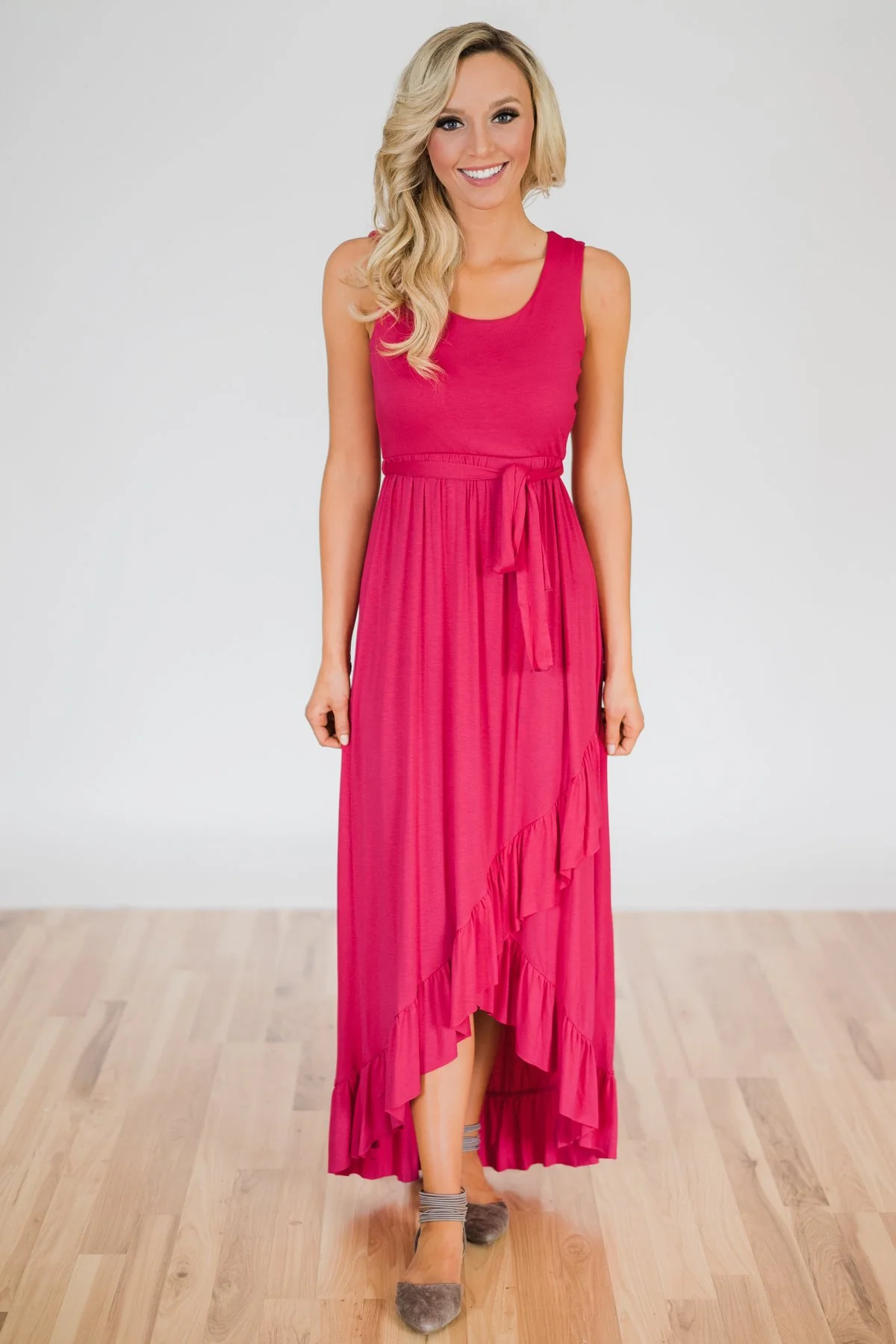 One I Need Hi-Lo Dress- Fuchsia - Image 9