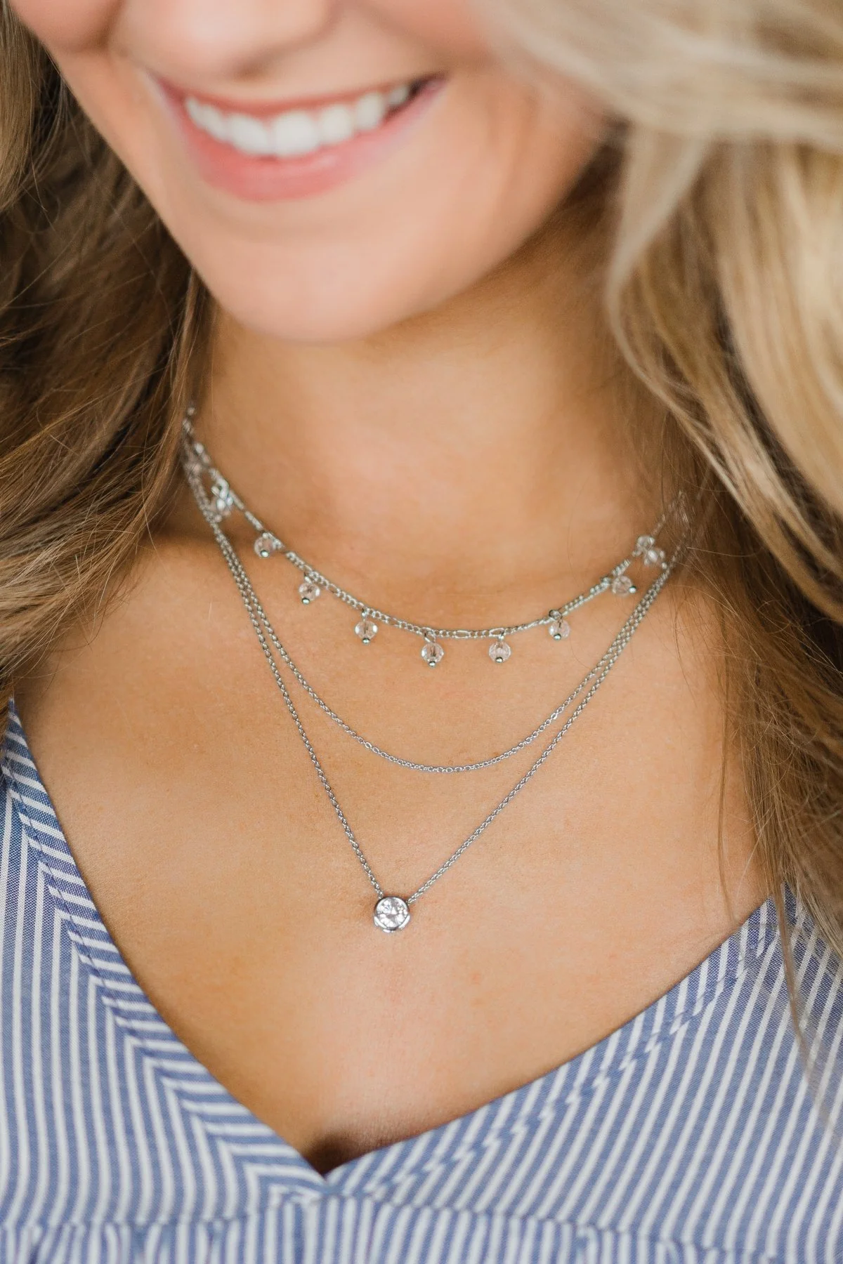 One in a Million Tiered Necklace ~ Silver - Image 2