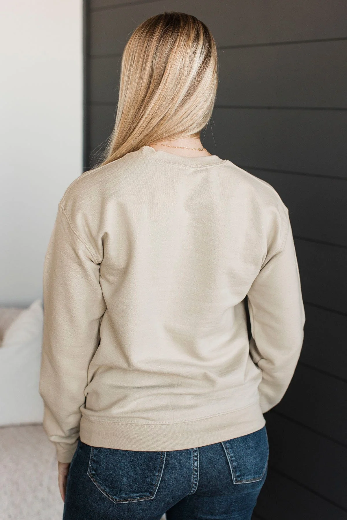 "One More Chapter" Crew Neck Pullover- Sand - Image 7
