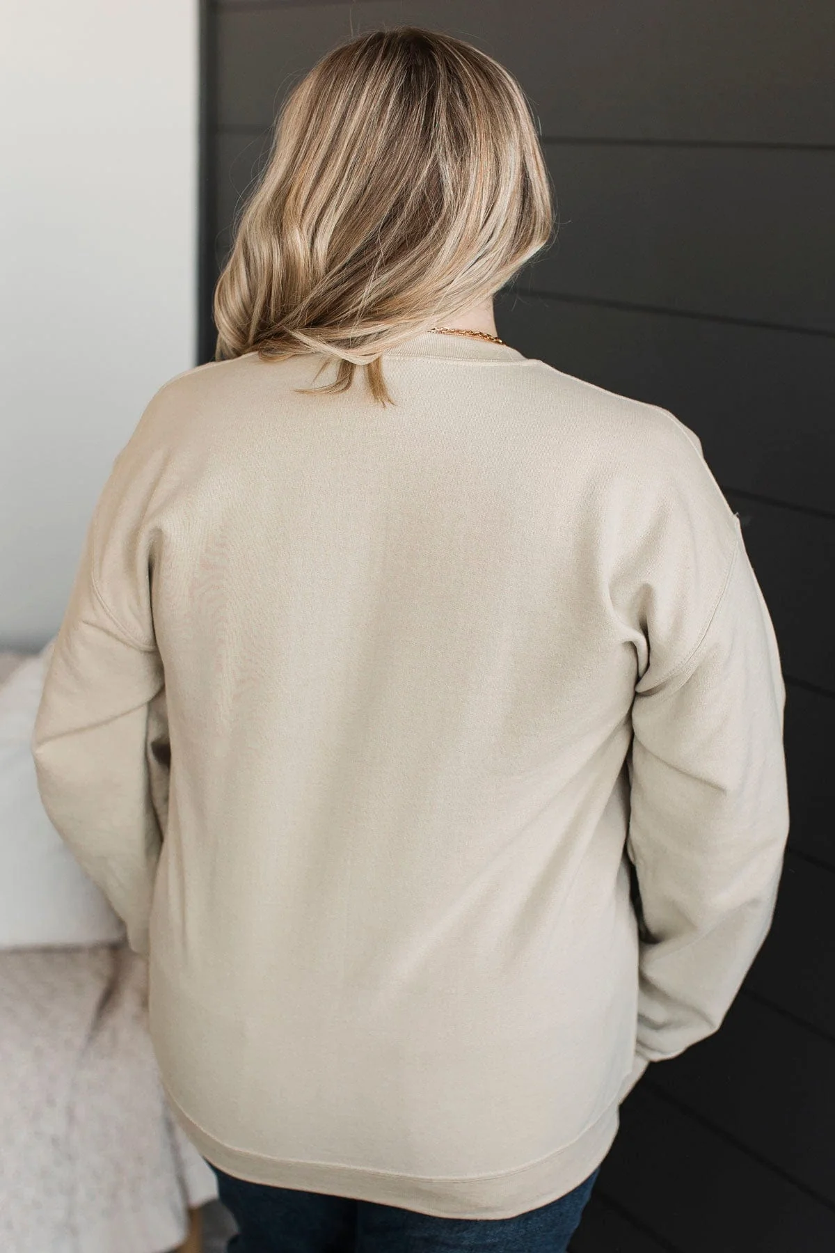 "One More Chapter" Crew Neck Pullover- Sand - Image 8