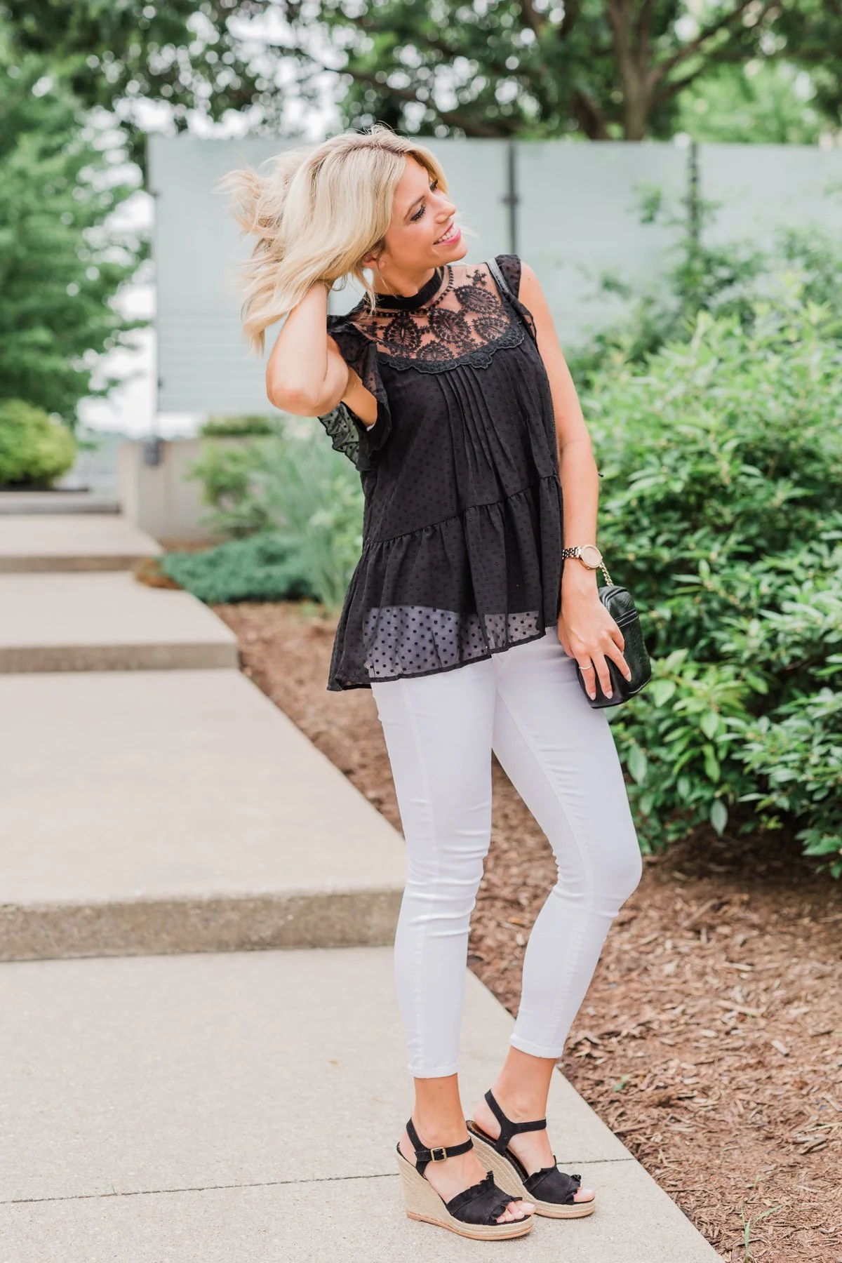 One & Only Lace Detail Sleeveless Top- Black - Image 15
