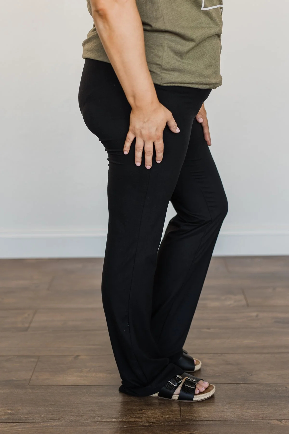 One Step At A Time Bootcut Leggings- Black - Image 7