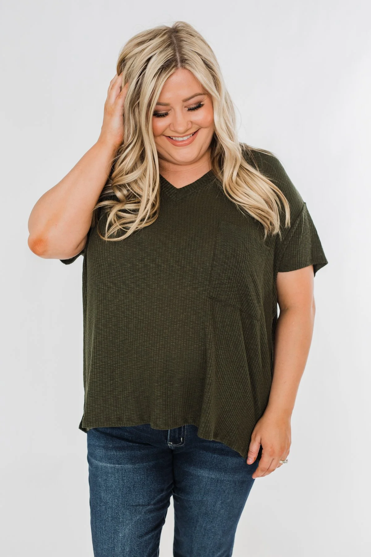 One Step Closer Lightweight Top- Dark Olive - Image 6