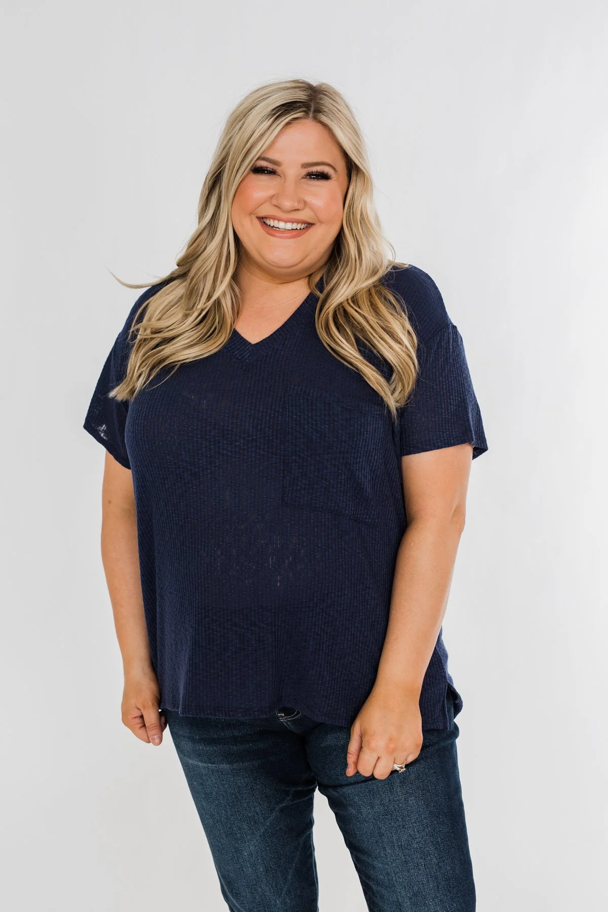 One Step Closer Lightweight Top- Navy - Image 3