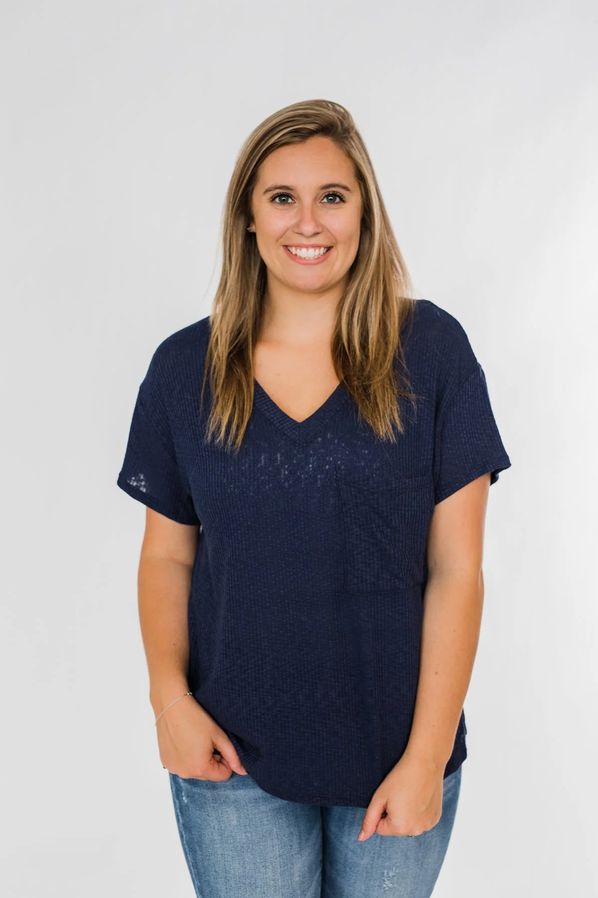 One Step Closer Lightweight Top- Navy - Image 4
