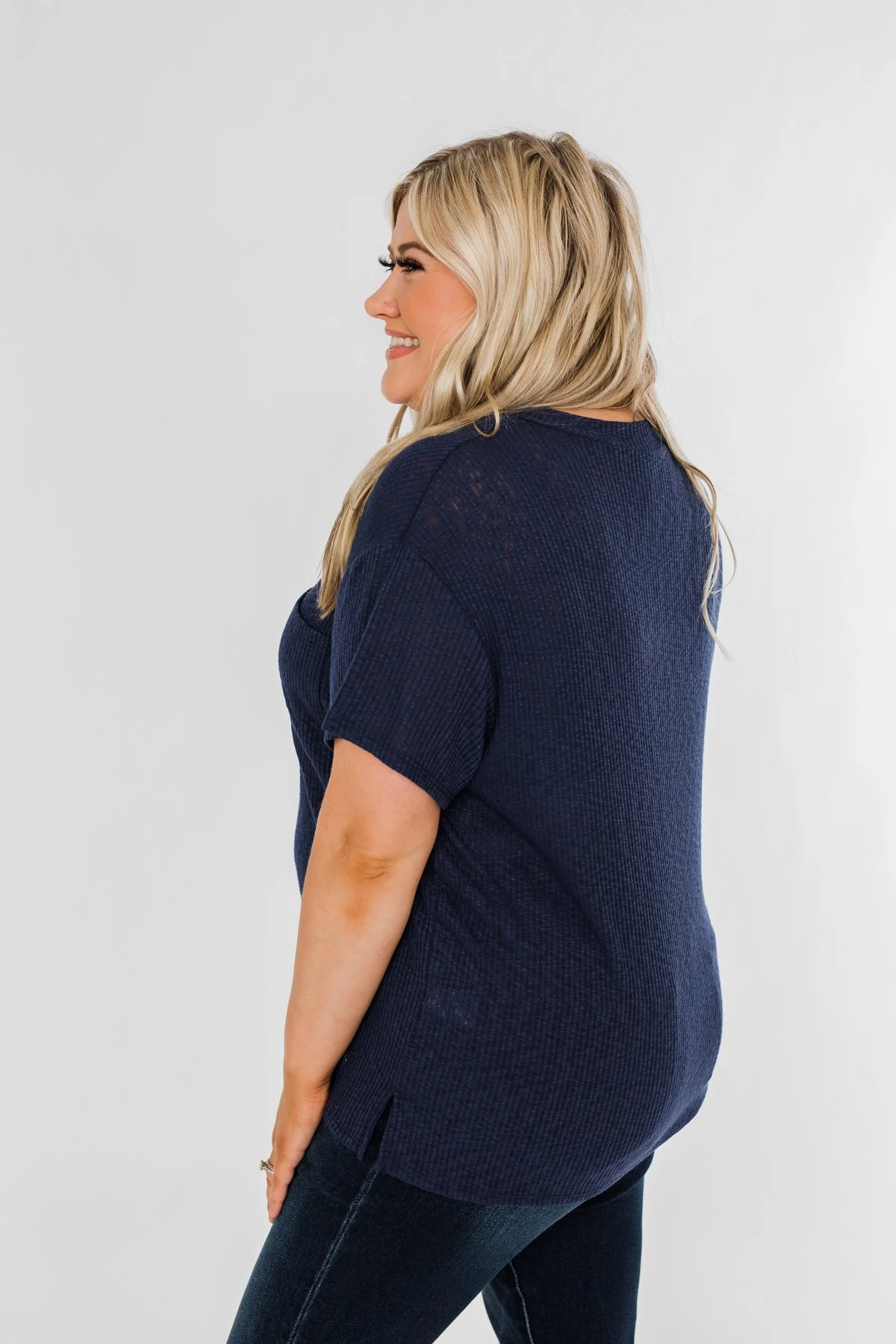 One Step Closer Lightweight Top- Navy - Image 8