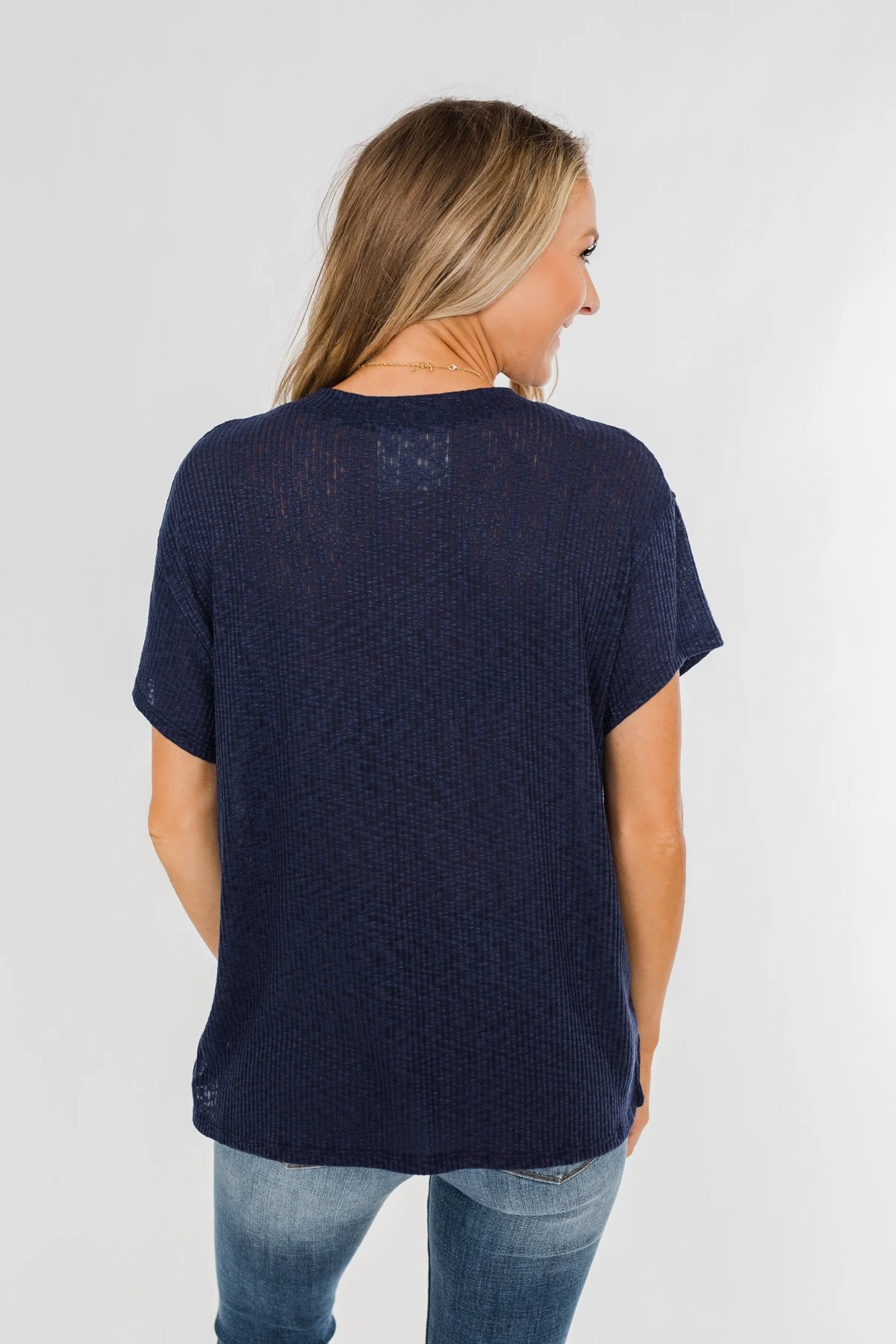 One Step Closer Lightweight Top- Navy - Image 9