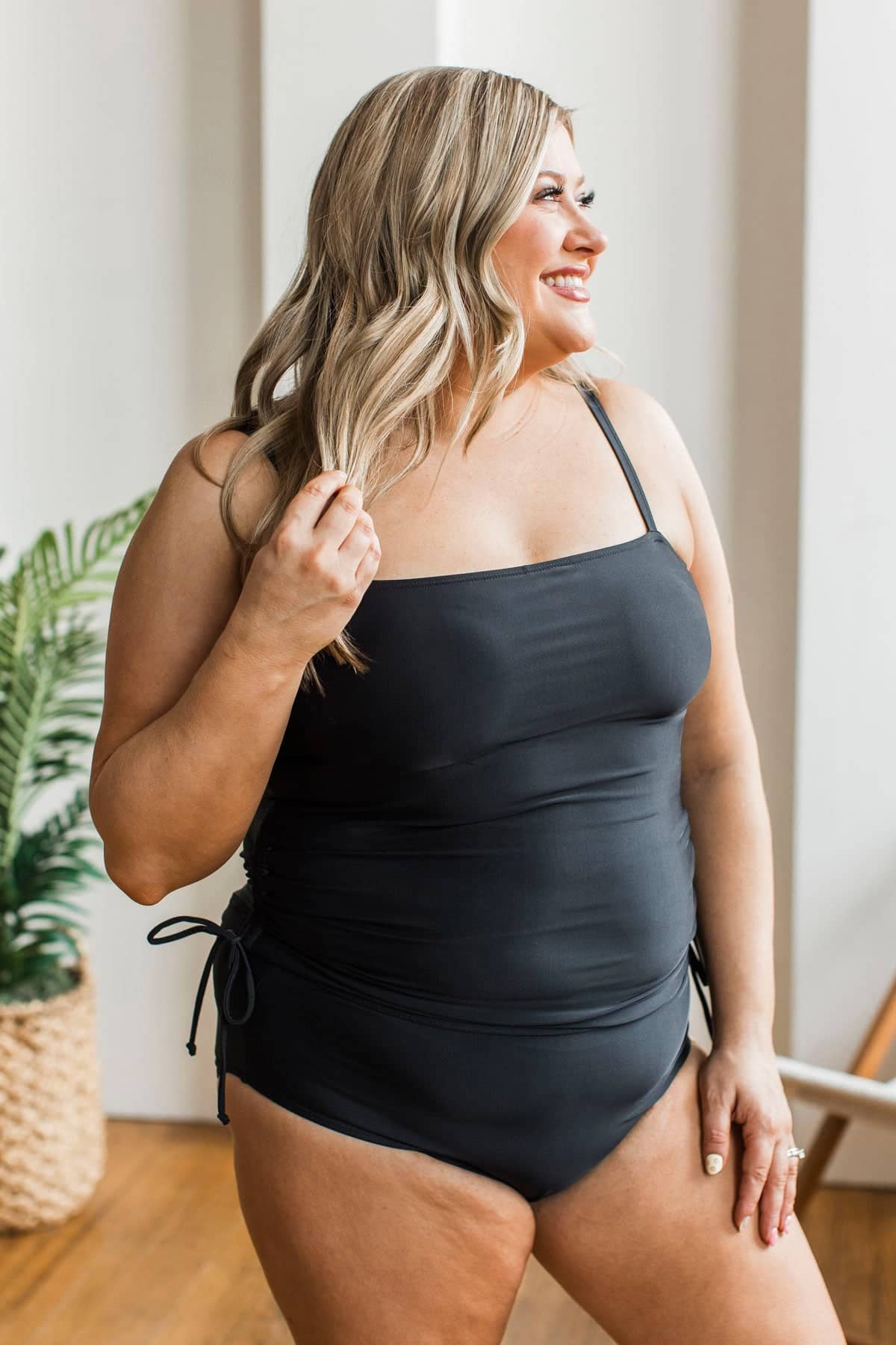 One Sunset Away Tankini Swim Top- Black - Image 5