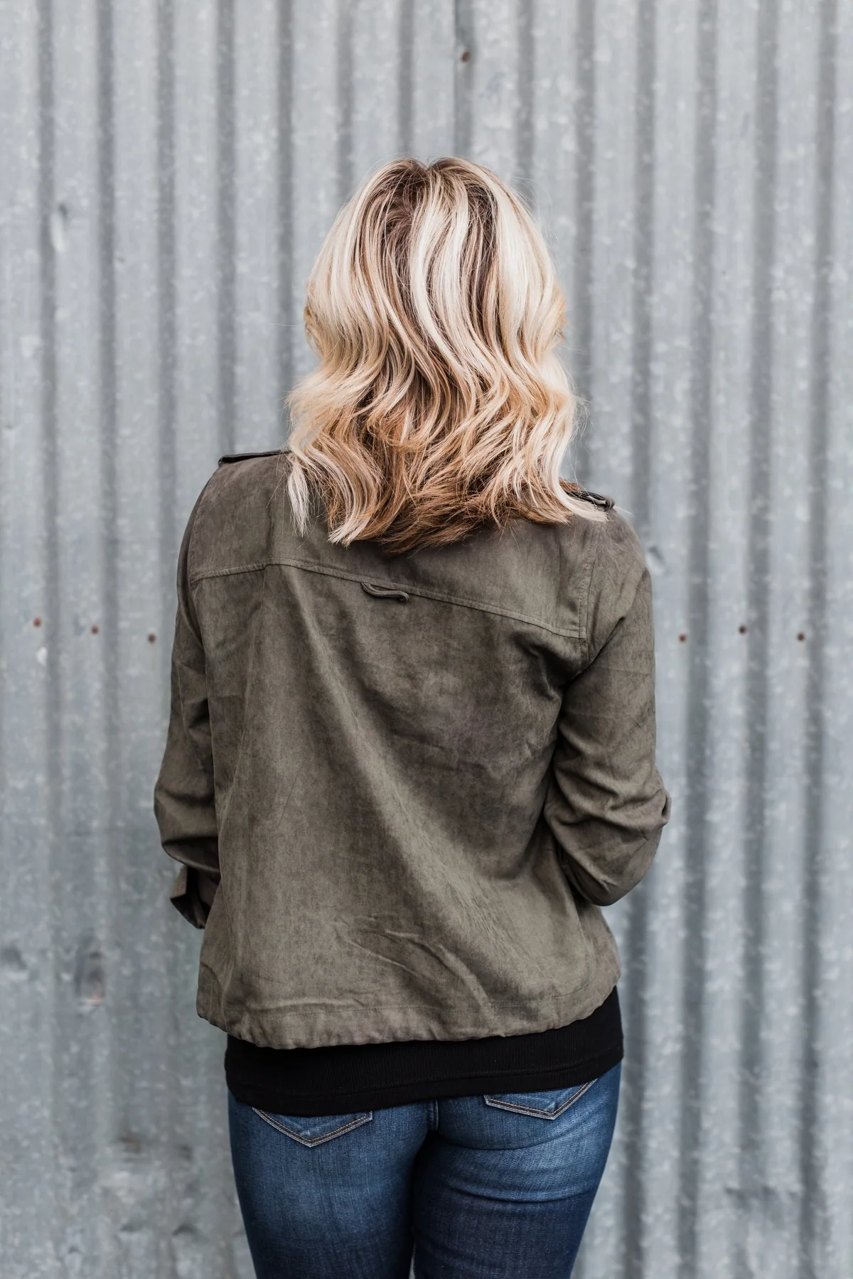 One Thing Right Lightweight Zip Up Jacket- Olive - Image 19