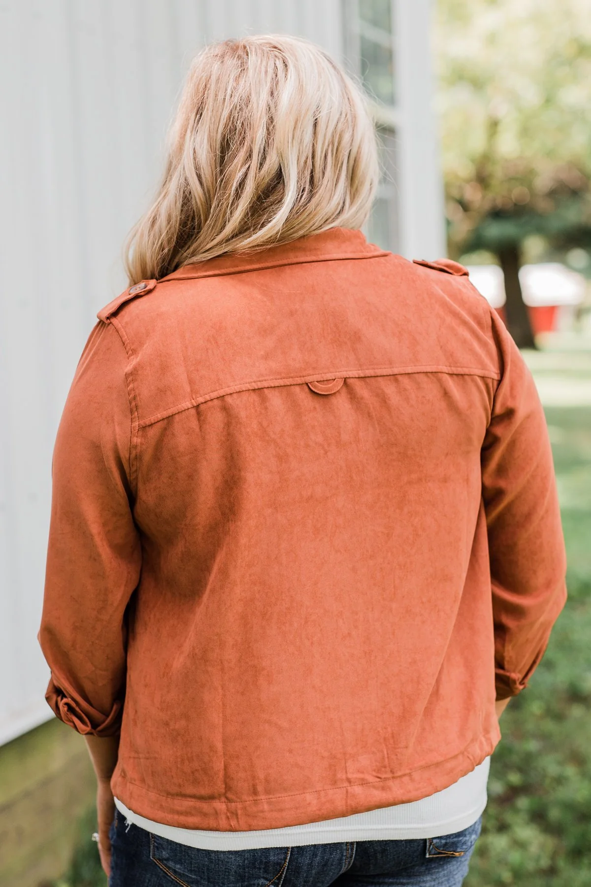 One Thing Right Lightweight Zip Up Jacket- Rust - Image 9